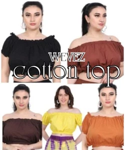 Women Summer off shoulder Cotton Plus Size Puff Top 10pc Assorted wholesale Lot - Imagen 1 de 22