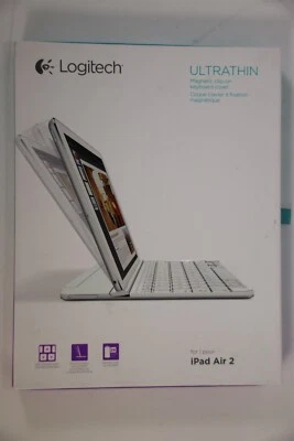 Logitech ULTRATHIN Magnetic Clip-on Keyboard Cover for iPad Air 2 White - Image 1 of 2