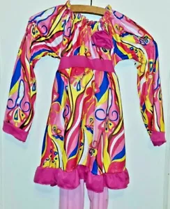 Girls Retro Gogo Go Outfit Hippie Hippy 60s 70s 1960s Fancy Top Pants dress up - Picture 1 of 5