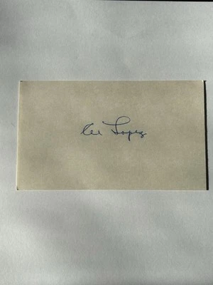 Al Lopez Signed 3x5 Index Card Baseball Hall of Fame Autographed HOF - Image 1 of 2