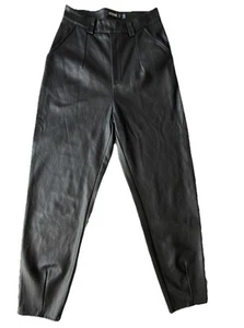 Misguided Faux Black Leather Balloon Trousers New With Tags Women’s Size 2 - Picture 1 of 6