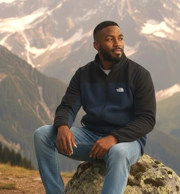 Chaqueta The North Face Para Hombre Azul Negra Softshell Cremallera Completa Bolsillos Polares Talla Grande Foto 1 de 4