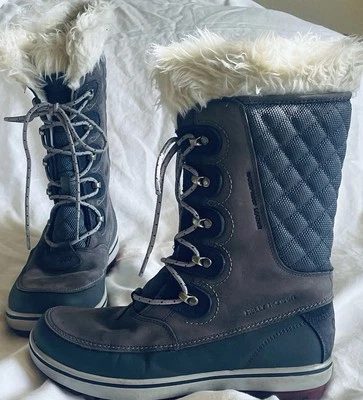 Botas de Invierno Helly Hansen Aisladas Marrón con Cuero Negro Para Mujer 8 Usadas-Buenas Foto 1 de 4