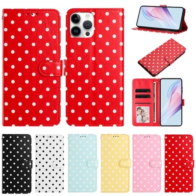 Flip Dot Leather Wallet Phone Case for Infinix Tecno Spark 20 Pova TCL Sony ZTE - Image 1 of 4