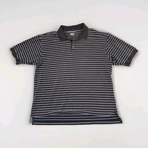 Polo uomo grande vintage anni 90 Tiger Woods Nike golf shirt a righe nera molto sbiadita - Foto 1 di 9