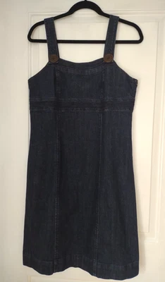 Vestido vaquero de mezclilla lavado oscuro Chadwicks para mujer botones talla 12 Foto 1 de 4