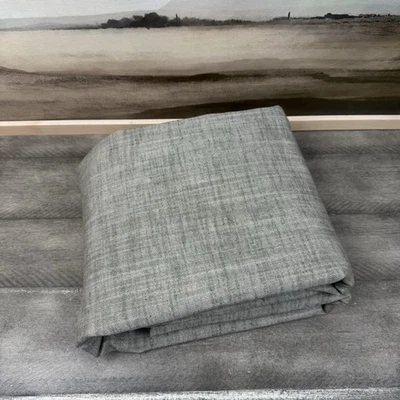 West Elm Chambray Woven Curtain Drape (1) 48”x84” Cotton Lined Vetiver Green OB - Image 1 of 4