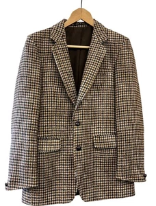 Harris Tweed Brown Houndstooth Blazer Jacket Size 38" Chest - #1008 - Picture 1 of 6