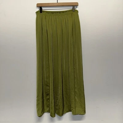 TAHARI Womens Midi Skirt Large Split Pea Green Preppy Colorful Office Event NWT - Image 1 of 4