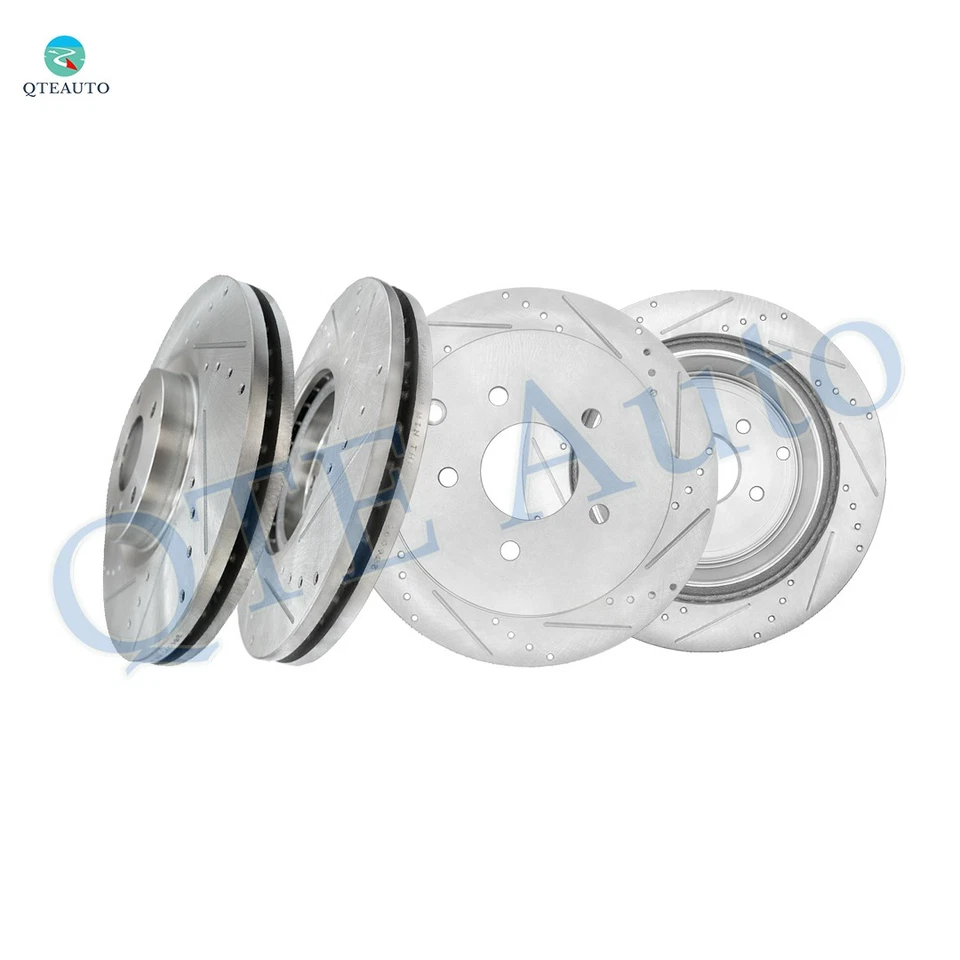 Set of 4 Front 320mm-Rear 308mm Drilled Brake Rotors For 2006-2010 Infiniti M45 - Image 1 of 4