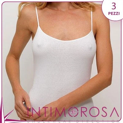 Canotta donna spalla stretta Ciesseti 30014 in cotone 3 pz