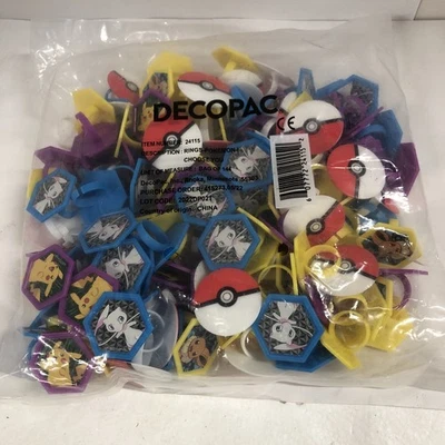 Pokemon Cupcake Anillos Bolsa De 144 Anillos DECOPAC Foto 1 de 3
