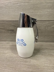 Gemco Corning Blue Fiordaliso Dispenser Vetro Sciroppo Creamer Vintage Made in USA - Foto 1 di 8