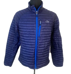 LL Bean Ultralight 850 Down Jacket Men Small Blue Downtek Pertex Full Zip Puffer - Picture 1 of 12