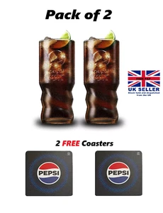 Pepsi Max Glasses (2pcs) 16oz Pepsi Glasses Pepsi Max Glass Pepsi Glass x2 - Picture 1 of 12
