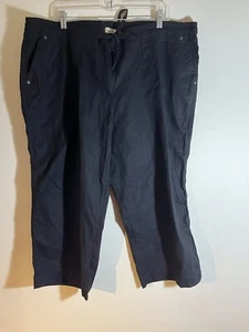 MKM Designs New w/Tags Linen/Cotton Blend 19/20 Pants NWT Cropped Pants BLACK - Picture 1 of 9