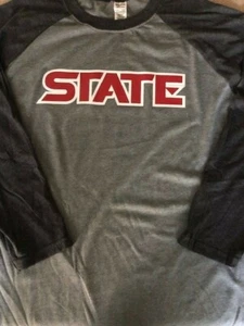 VINTAGE OLD SCHOOL THROWBACK SDSU SAN DIEGO STATE AZTECS RAGLAN 3/4 T-SHIRT GRAY - Picture 1 of 3