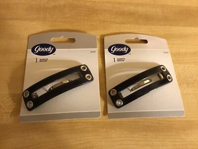 2 nuevos pasadores Goody vintage (2002) (41607) detalles de color negro plata brillante Foto 1 de 2