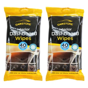2 x 40 Car Dashboard Wipes Interior Dash Cleaning Streak Free 80 Wipes - Picture 1 of 6