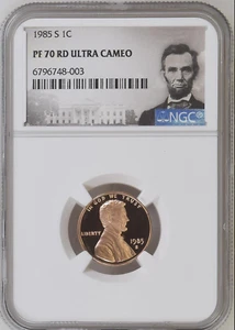 :1985-S 1C LINCOLN CENT NGC PF 70 ULTRA CAMEO TOP POP RARITY R5 HIGHEST GRADES - Picture 1 of 2