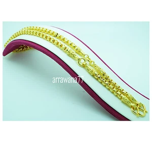 Men's Chain Buddha 3 Hoops 24K Thai Baht Gold Plated Necklace 26 Inch Jewelry - Picture 1 of 2