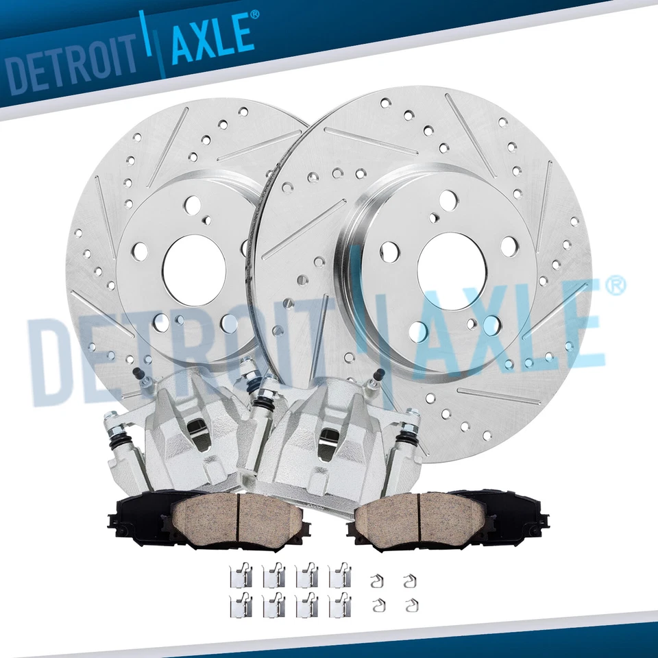 Rotores y pinzas perforadas delanteras pastillas de freno para Toyota Matrix Corolla xD 2009-2019 Foto 1 de 4