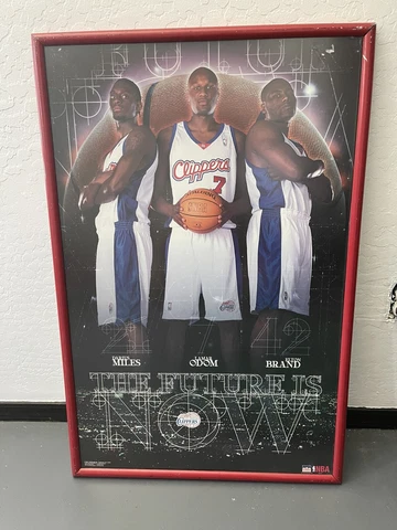Vintage 2001 LA Clippers Future Is Now Framed Poster Odom Brand Miles Cover