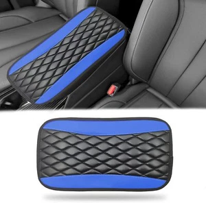 Car Center Console Cover, Universal Leather Waterproof Armrest Seat Box -Blue - Picture 1 of 7