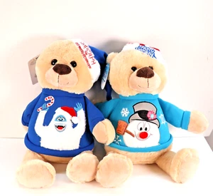 Rudolph Characters Sweater Plush Bear Bundle Frosty Snowman 19" NWT - Picture 1 of 5