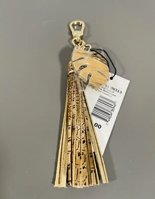 Llavero Brahmin Anacardo Beige Melbourne Hoja de Palma Cuero Borla Dije Nuevo con Etiquetas Foto 1 de 2