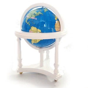 Casa de muñecas 1:12 globo mundial rodante con soporte de madera muebles en miniatura blanco - Imagen 1 de 3