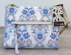 The SAK Alameda Cream Pebbled Faux Leather Floral Print Shoulder Crossbody Bag - Picture 1 of 3