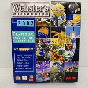 Vintage Webster's Millennium 2002 Encyclopedia Platinum PC Software 5 CD Set - Picture 1 of 9