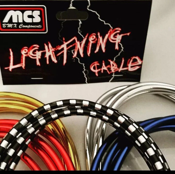 MCS BMX LIGHTING BRAKE CABLE CHROME BLUE - Image 1 of 1