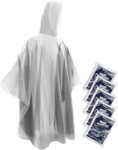 Disposable Rain Ponchos for Adults (5 Pack) - Picture 1 of 8