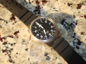 24 mm Schwarz Silikon Gummi Tauchen Pilot Militär Uhr Hochwertiges Armband Band - Bild 1 von 5