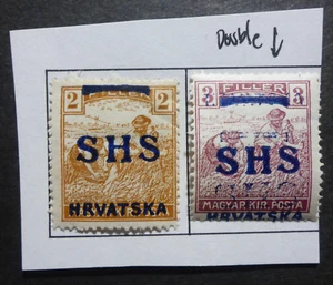 HRVATAKA KRUNE CROATIA SCARCE double (SHS) OVERPRINT UNLISTED (H5) - Picture 1 of 1