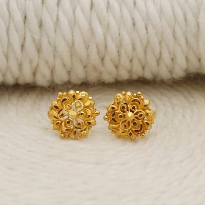 Pendientes de oro amarillo de 22K, pendientes de oro de 22k916 para mujer o unisex Foto 1 de 3