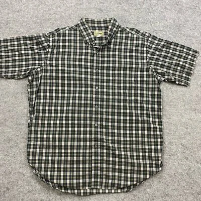 LL bean mans button down XL vintage USA plaid lightweight summer workwear casual - Image 1 of 4