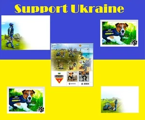 MEGA SET of Ukrposhta stamp "Patron Minesweeper Dog" War 2022 - Picture 1 of 9