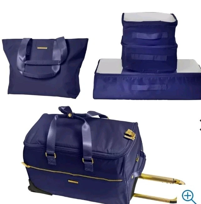 Equipaje de fin de semana Joy Eco Luxe World Traveler 5 piezas, bolso, cubos de embalaje - azul Foto 1 de 4