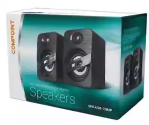 6W USB Powered Stereo Speakers, Black - COMPOINT - Picture 1 of 3