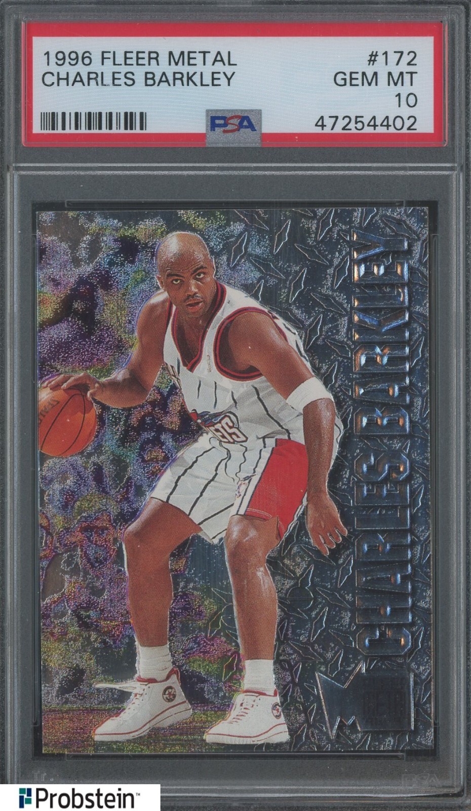 1996-97 Fleer Metal #172 Charles Barkley Houston Rockets HOF PSA 10 GEM MINT
