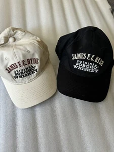 Pair of James F. C. Hyde Sorgho Whiskey Hats Bourbon Scotch Lot of 2 Caps - Picture 1 of 11