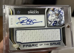 Deion Sanders 2018 Certified Fabric of the Game. Game Used Auto 7/10 Rare - Picture 1 of 2