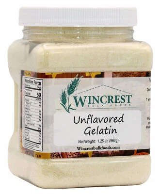 WINCREST BULK FOODS WinCrest Unflavored Gelatin - 1.25 Lb Tub - Free Expedited Shipping!