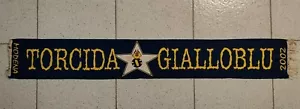 SCIARPA MODENA TORCIDA GIALLOBLU 2002 CON AUTOGRAFI ECHARPE BUFANDA ULTRAS - Foto 1 di 6