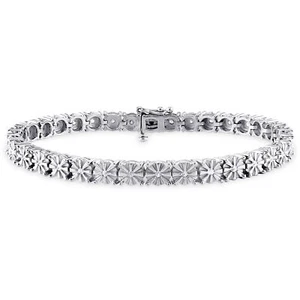 Amour Sterling Silver 1/2CT TDW Diamond Tennis Bracelet - Picture 1 of 5