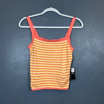 Volcom S women’s top yellow pink new sleeveless t-shirt tee Sweater Tank new - Image 1 of 4