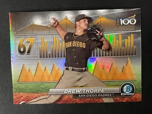 Drew Thorpe 2024 Bowman Top 100 Prospects Chrome Card BTP-67 Padres - Picture 1 of 2